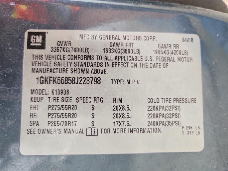 Продаж на аукціоні авто 2008 Gmc Yukon Xl, vin: 1GKFK66858J228798, номер лоту: 54525506