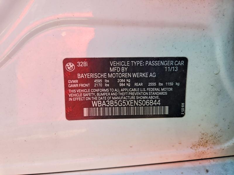 Aukcja sprzedaży 2014 Bmw 328, vin: WBA3B5G5XENS06844, numer aukcji: 52763476