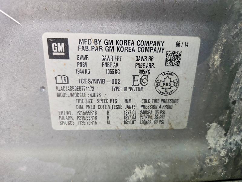 Aukcja sprzedaży 2014 Buick Encore, vin: KL4CJASB9EB771173, numer aukcji: 53715856