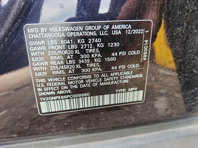 2023 Volkswagen Id.4 მანქანა იყიდება აუქციონზე, vin: 1V2GNPE86PC009980, აუქციონის ნომერი: 54181966