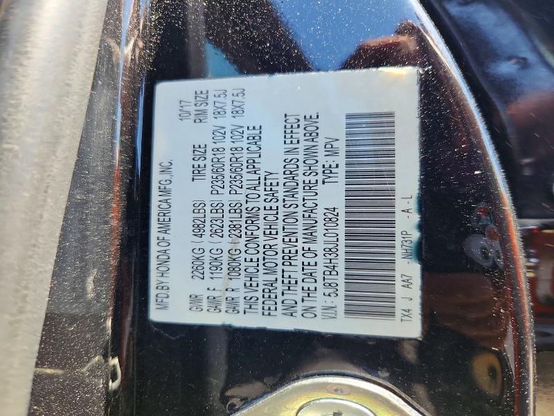 2018 Acura Rdx მანქანა იყიდება აუქციონზე, vin: 5J8TB4H38JL010824, აუქციონის ნომერი: 53984326