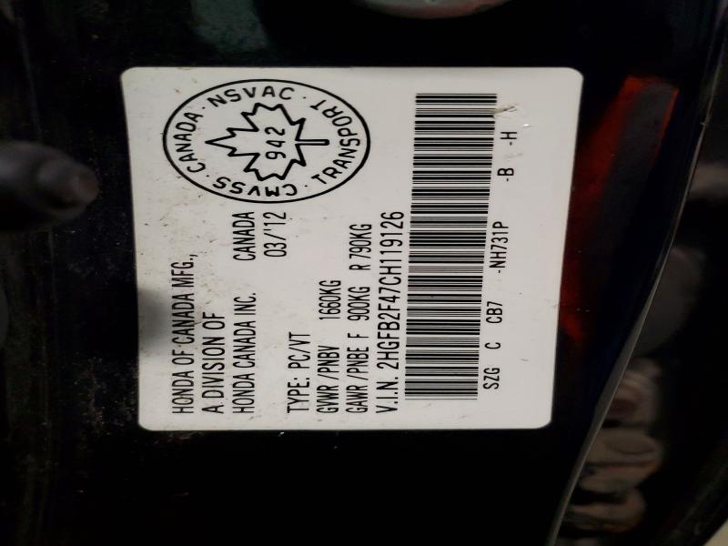 Aukcja sprzedaży 2012 Honda Civic, vin: 2HGFB2F47CH119126, numer aukcji: 51695176