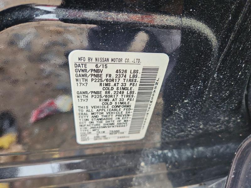 Продажа на аукционе авто 2015 Nissan Rogue Select, vin: JN8AS5MV9FW766997, номер лота: 54781146