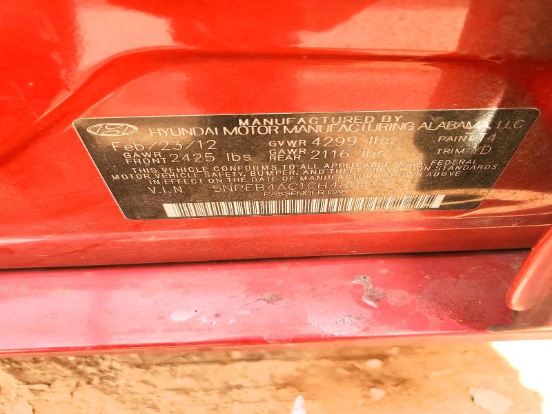 Aukcja sprzedaży 2012 Hyundai Sonata, vin: 5NPEB4AC1CH480413, numer aukcji: 54344266