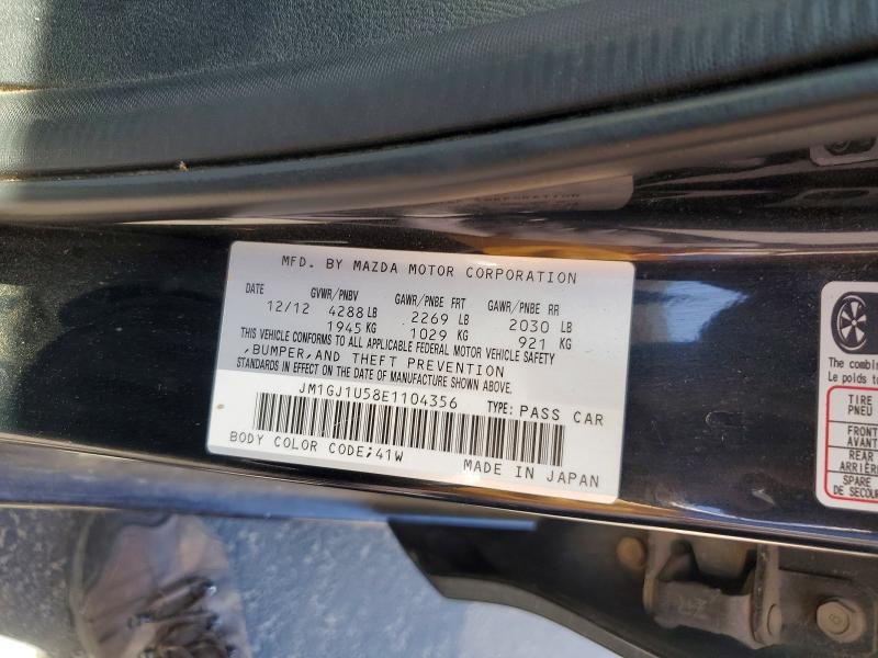Продаж на аукціоні авто 2014 Mazda 6, vin: JM1GJ1U58E1104356, номер лоту: 54686866