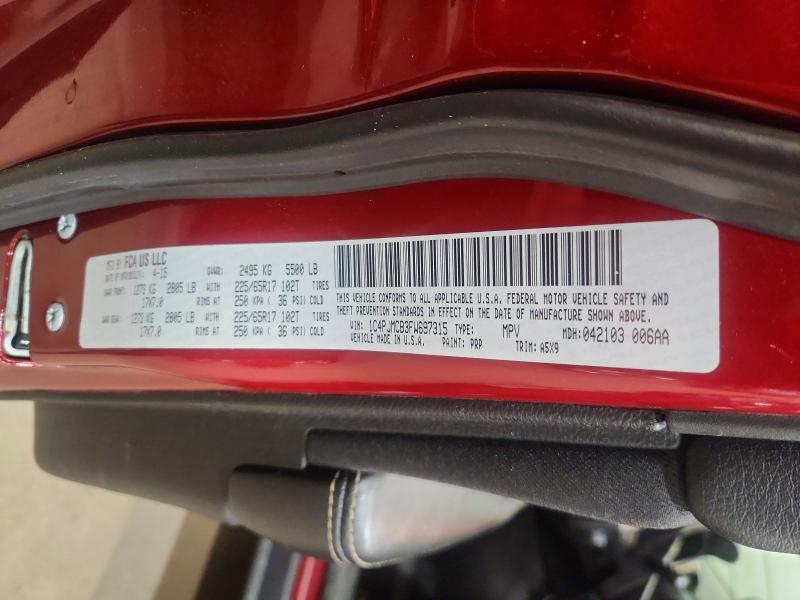 52891446 :رقم المزاد ، 1C4PJMCB3FW697315 vin ، 2015 Jeep Cherokee مزاد بيع