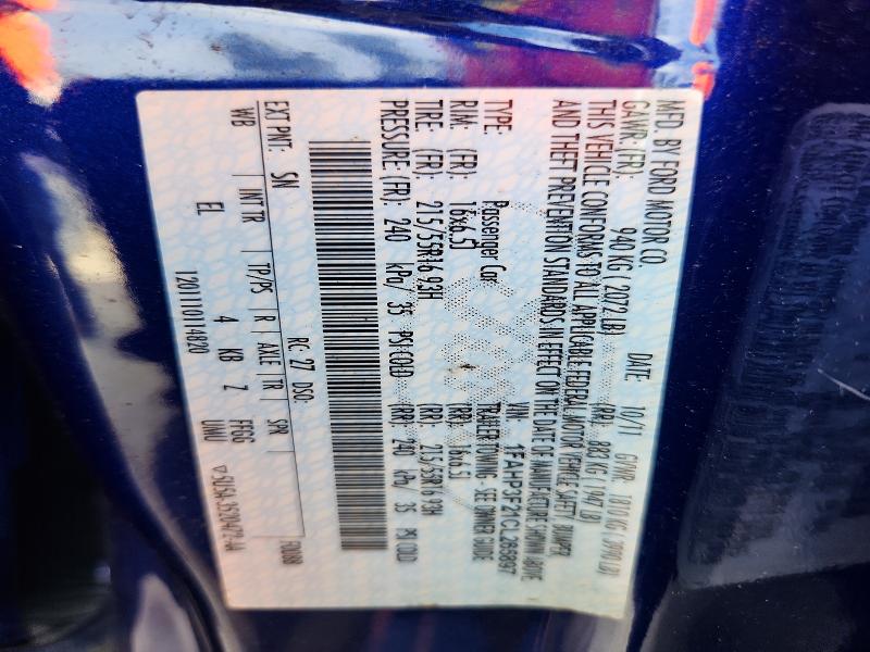 53107416 :رقم المزاد ، 1FAHP3F21CL265897 vin ، 2012 Ford Focus مزاد بيع