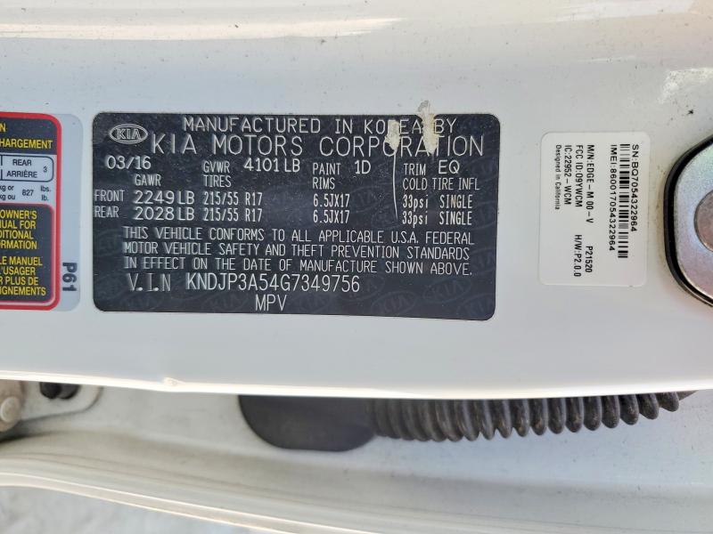 2016 Kia Soul მანქანა იყიდება აუქციონზე, vin: KNDJP3A54G7349756, აუქციონის ნომერი: 53764636