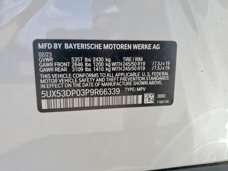 55178336 :رقم المزاد ، 5UX53DP03P9R66339 vin ، 2023 Bmw X3 مزاد بيع