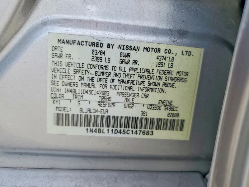 Aukcja sprzedaży 2005 Nissan Altima, vin: 1N4BL11D45C147683, numer aukcji: 54228186