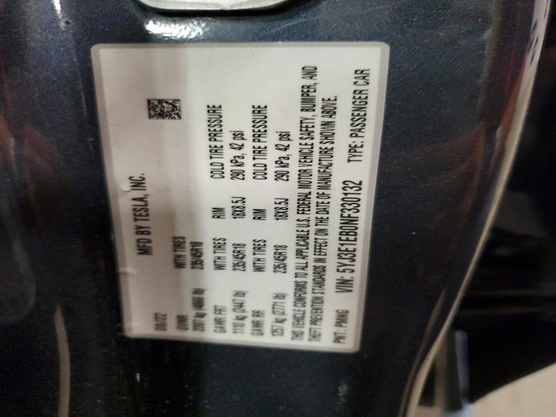 Auction sale of the 2022 Tesla Model 3, vin: 5YJ3E1EB0NF330132, lot number: 52437896