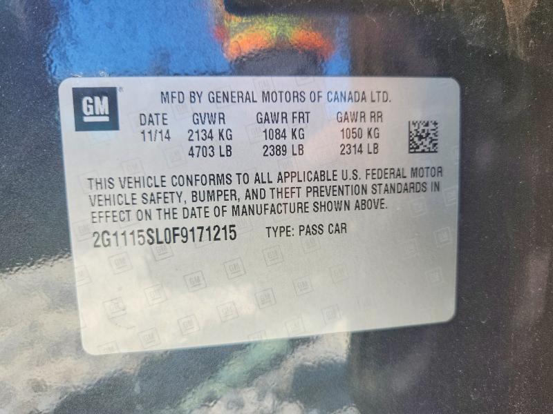 Aukcja sprzedaży 2015 Chevrolet Impala, vin: 2G1115SL0F9171215, numer aukcji: 52524166
