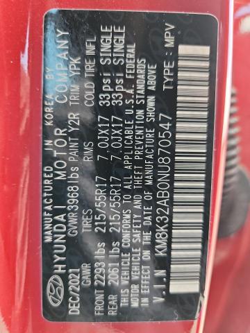 2022 Hyundai Kona მანქანა იყიდება აუქციონზე, vin: KM8K32AB0NU870547, აუქციონის ნომერი: 54786626