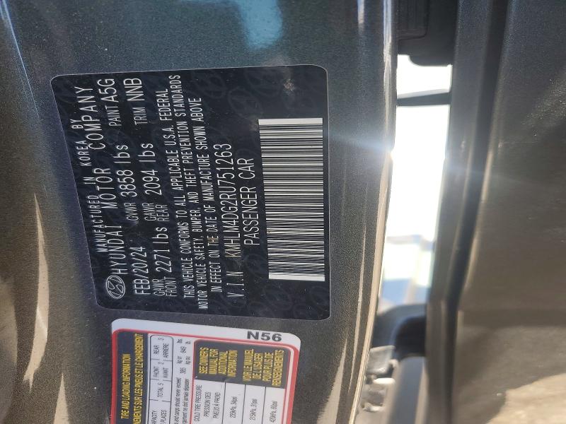 2024 Hyundai Elantra მანქანა იყიდება აუქციონზე, vin: KMHLM4DG2RU751263, აუქციონის ნომერი: 51768346