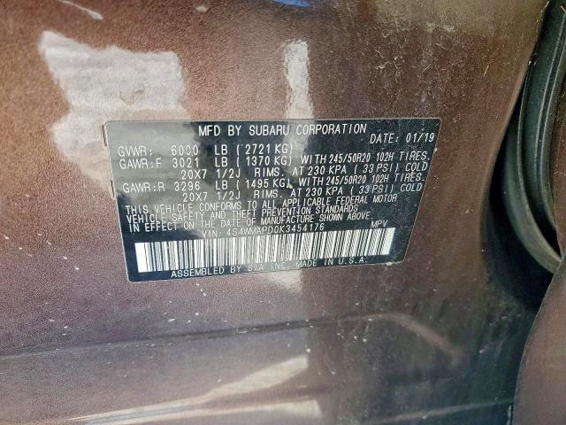 Продажа на аукционе авто 2019 Subaru Ascent, vin: 4S4WMAPD0K3454176, номер лота: 53552566