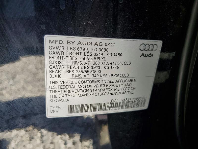 Aukcja sprzedaży 2013 Audi Q7, vin: WA1LGAFE4DD003901, numer aukcji: 53082136