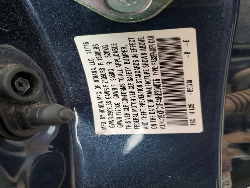 Aukcja sprzedaży 2017 Honda Civic, vin: 19XFC1F44HE204076, numer aukcji: 55090376