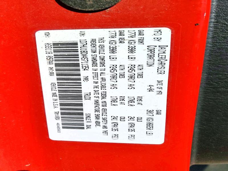 Auction sale of the 2004 Dodge Ram 1500, vin: 1D7HU18DX4S711354, lot number: 52849196