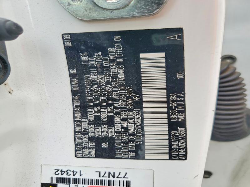 Aukcja sprzedaży 2010 Toyota Sequoia, vin: 5TDBY5G17AS026221, numer aukcji: 55058306
