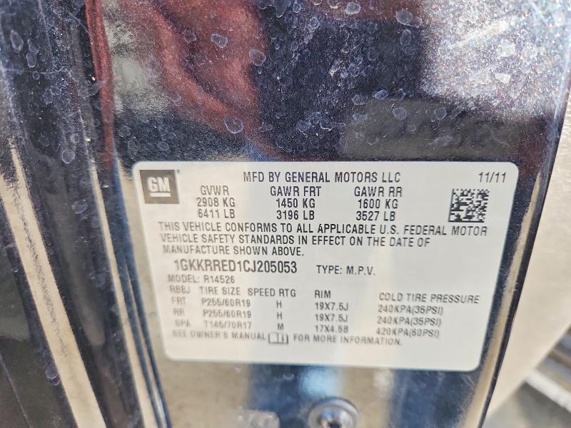 Aukcja sprzedaży 2012 Gmc Acadia, vin: 1GKKRRED1CJ205053, numer aukcji: 53729356