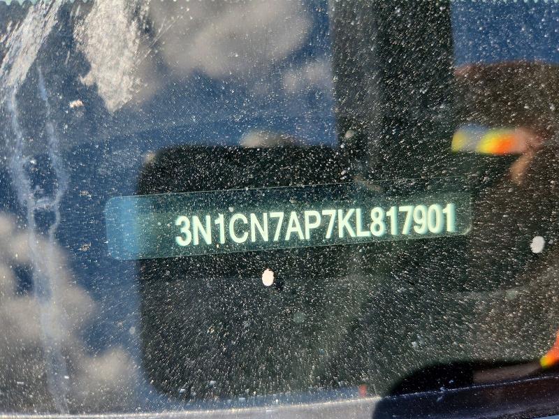 Продаж на аукціоні авто 2019 Nissan Versa, vin: 3N1CN7AP7KL817901, номер лоту: 53332786