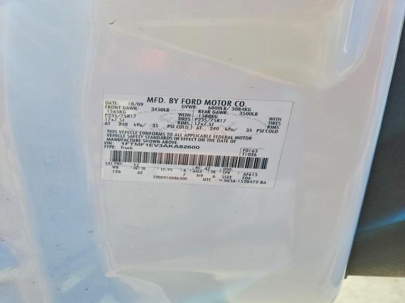 51775076 :رقم المزاد ، 1FTMF1EV3AKA82600 vin ، 2010 Ford F150 مزاد بيع