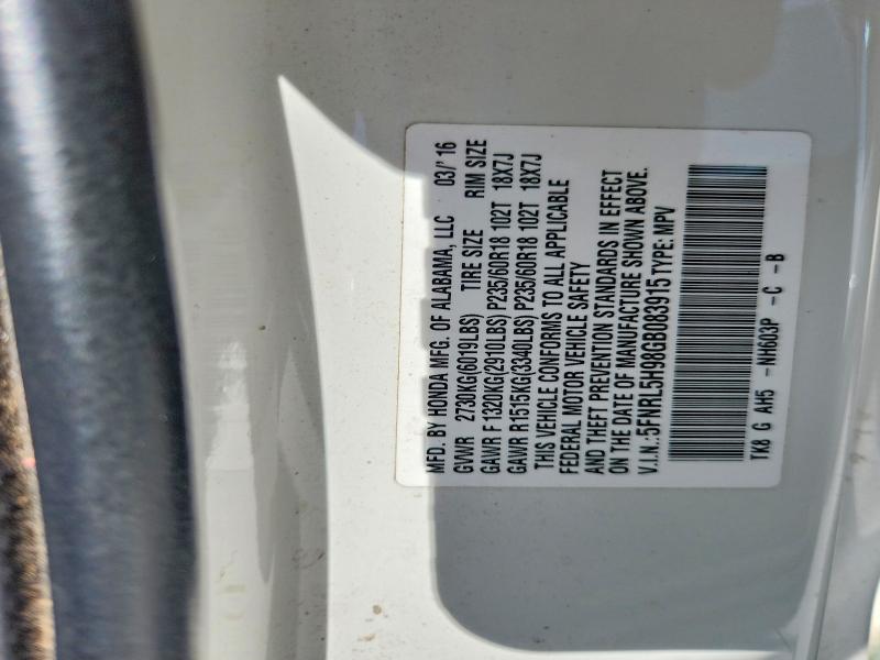 Продажа на аукционе авто 2016 Honda Odyssey, vin: 5FNRL5H98GB083915, номер лота: 53109136