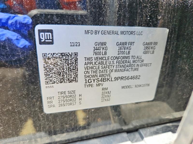 2023 Cadillac Escalade მანქანა იყიდება აუქციონზე, vin: 1GYS4BKL9PR564682, აუქციონის ნომერი: 53454256