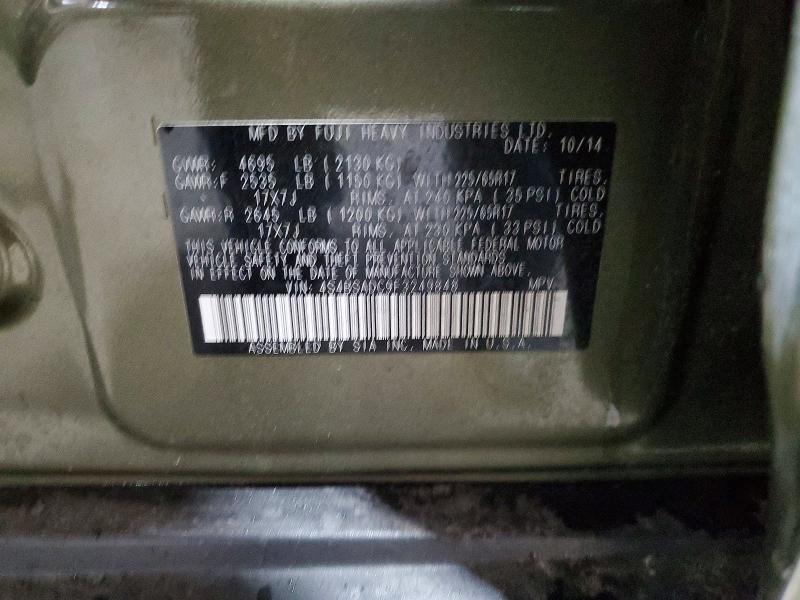 2015 Subaru Outback მანქანა იყიდება აუქციონზე, vin: 4S4BSADC9F3249848, აუქციონის ნომერი: 52259516
