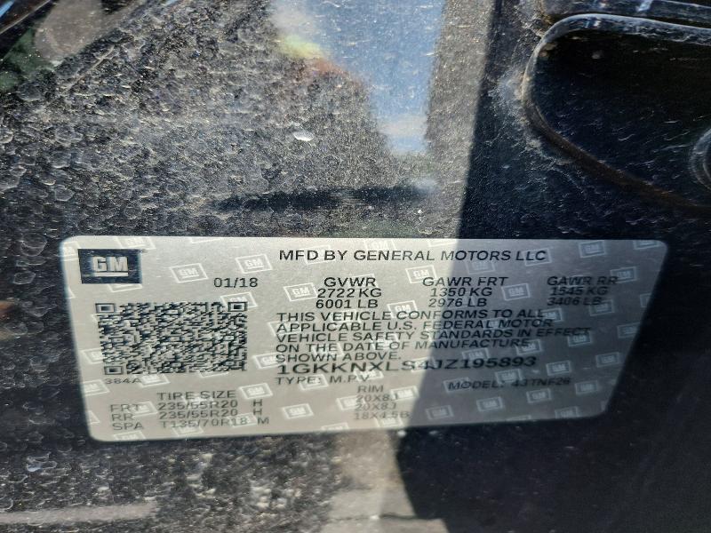 Aukcja sprzedaży 2018 Gmc Acadia, vin: 1GKKNXLS4JZ195893, numer aukcji: 52064376