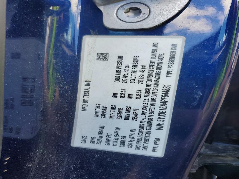 Aukcja sprzedaży 2023 Tesla Model 3, vin: 5YJ3E1EA4PF644831, numer aukcji: 52487026