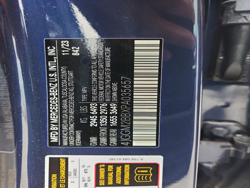 54396766 :رقم المزاد ، 4JGGM2BBXPA035657 vin ، 2023 Mercedes-benz Eqe Suv مزاد بيع