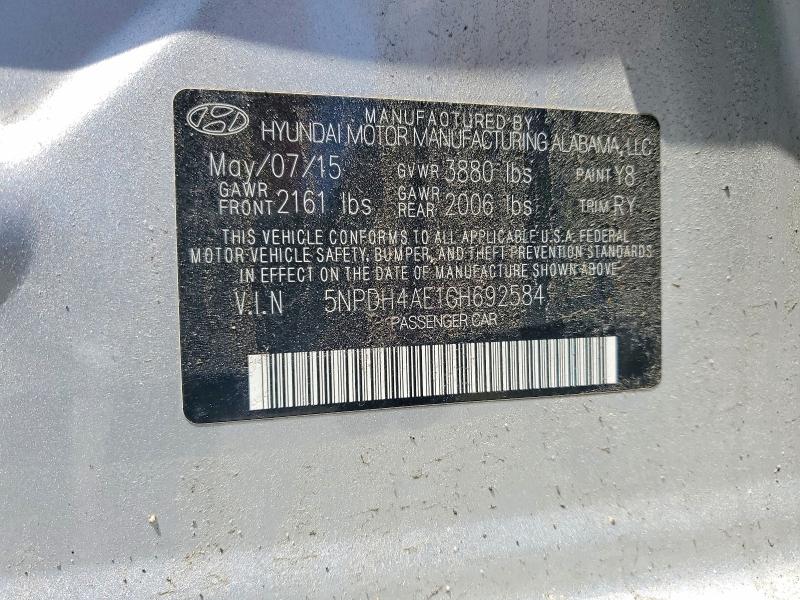 Продаж на аукціоні авто 2016 Hyundai Elantra, vin: 5NPDH4AE1GH692584, номер лоту: 54531316