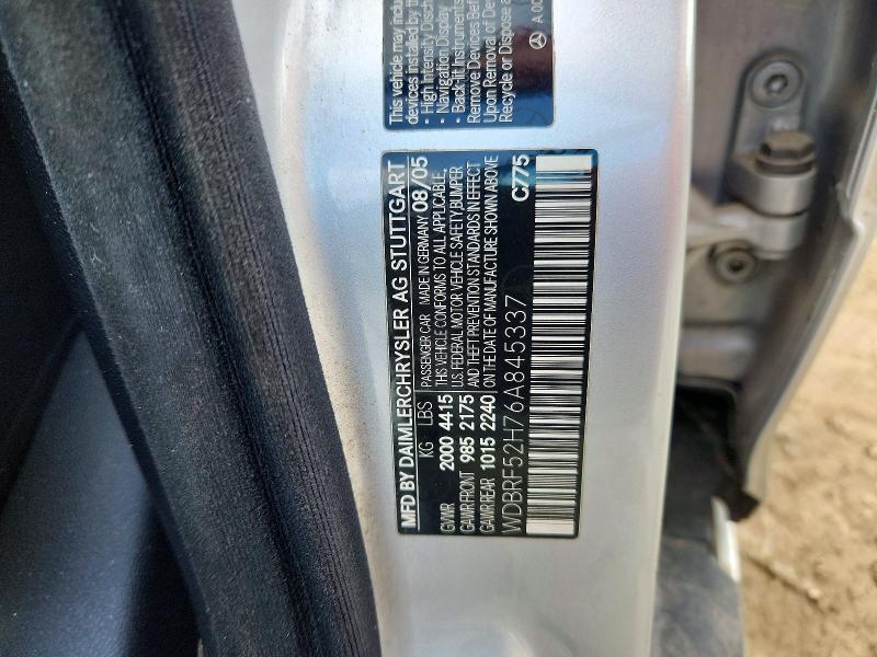 2006 Mercedes-benz C მანქანა იყიდება აუქციონზე, vin: WDBRF52H76A845337, აუქციონის ნომერი: 54160046