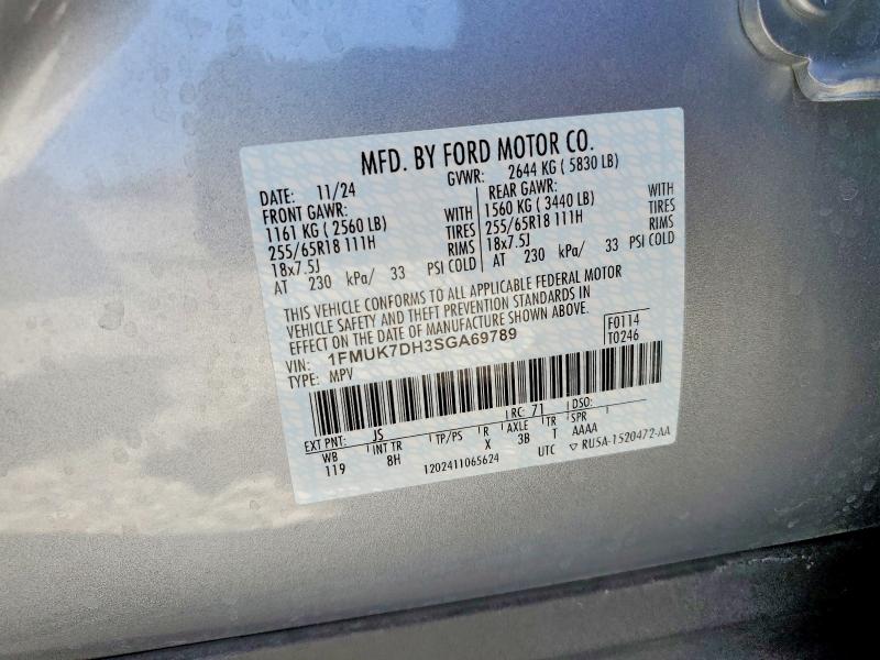 2025 Ford Explorer მანქანა იყიდება აუქციონზე, vin: 1FMUK7DH3SGA69789, აუქციონის ნომერი: 53801446