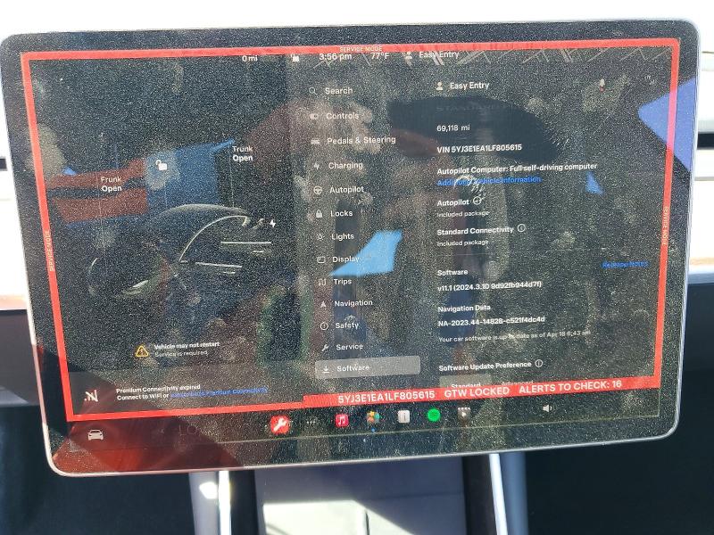 Продаж на аукціоні авто 2020 Tesla Model 3, vin: 5YJ3E1EA1LF805615, номер лоту: 54980036