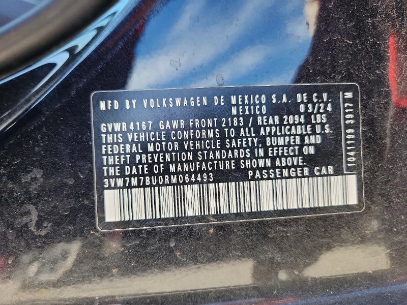 Продажа на аукционе авто 2024 Volkswagen Jetta, vin: 3VW7M7BU0RM064493, номер лота: 53913936