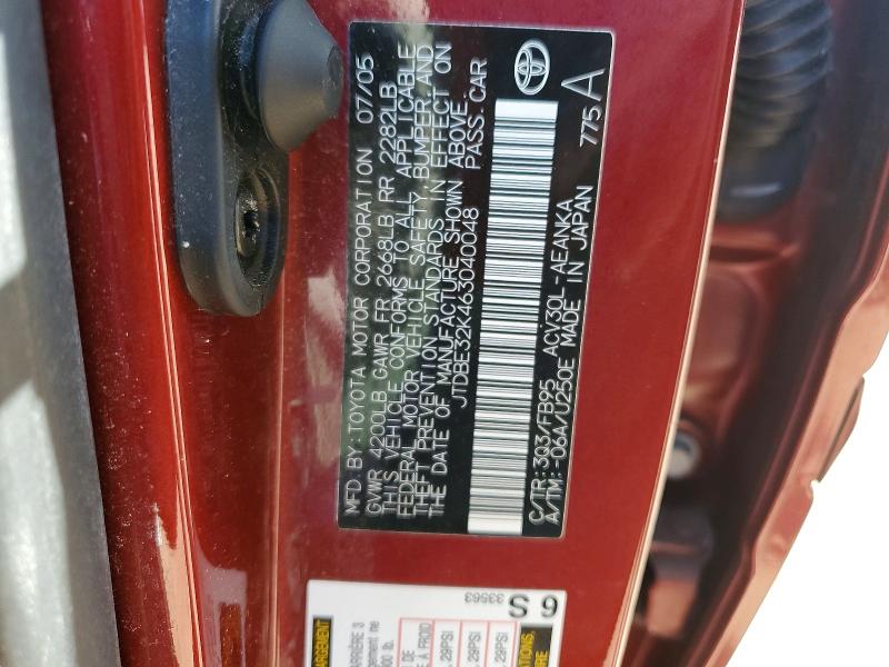 2006 Toyota Camry მანქანა იყიდება აუქციონზე, vin: JTDBE32K463040048, აუქციონის ნომერი: 53615036