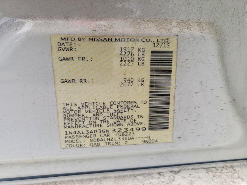 51827196 :رقم المزاد ، 1N4AL3AP3GN323499 vin ، 2016 Nissan Altima مزاد بيع