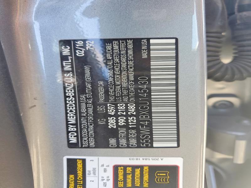 Продаж на аукціоні авто 2016 Mercedes-benz C, vin: 55SWF4JBXGU145430, номер лоту: 53027596