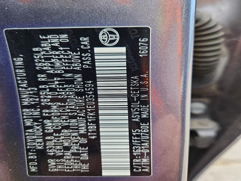 Aukcja sprzedaży 2014 Toyota Camry, vin: 4T1BF1FK1EU354594, numer aukcji: 53212036