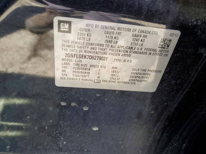 Aukcja sprzedaży 2013 Chevrolet Equinox, vin: 2GNFLGEK7D6279021, numer aukcji: 52739166