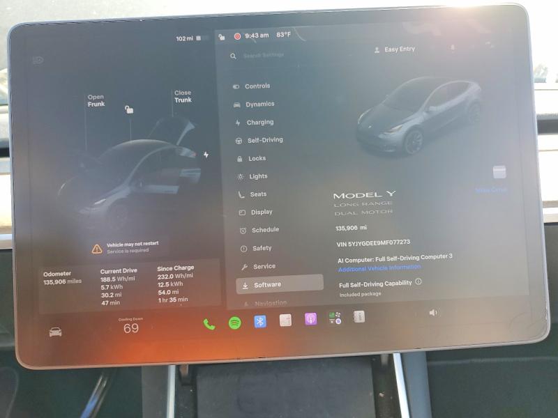 Продажа на аукционе авто 2021 Tesla Model Y, vin: 5YJYGDEE9MF077273, номер лота: 54352696