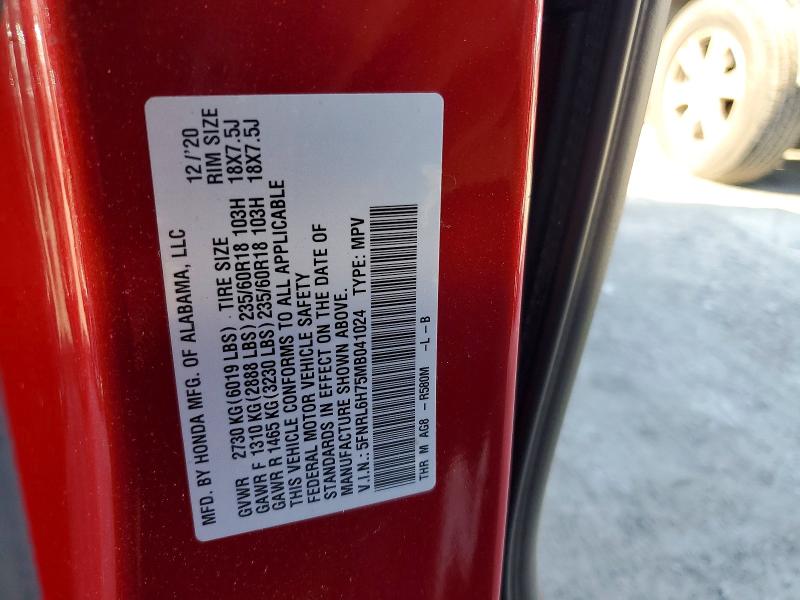 Aukcja sprzedaży 2021 Honda Odyssey, vin: 5FNRL6H75MB041024, numer aukcji: 53238956