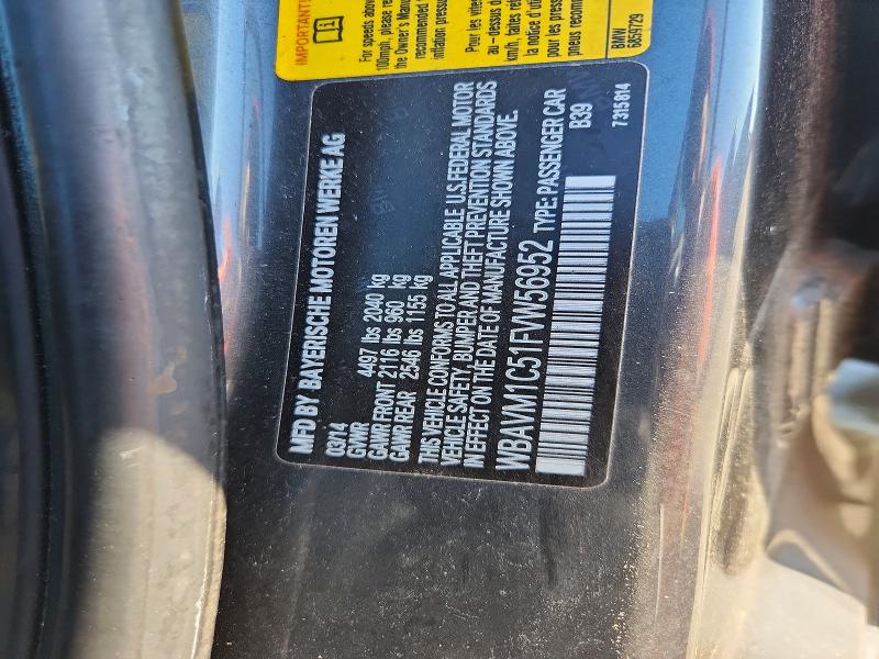 Aukcja sprzedaży 2015 Bmw X1, vin: WBAVM1C51FVW56952, numer aukcji: 53429066
