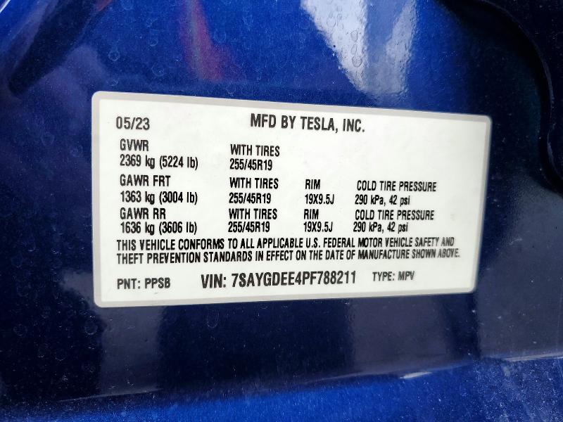 Продажа на аукционе авто 2023 Tesla Model Y, vin: 7SAYGDEE4PF788211, номер лота: 52292476