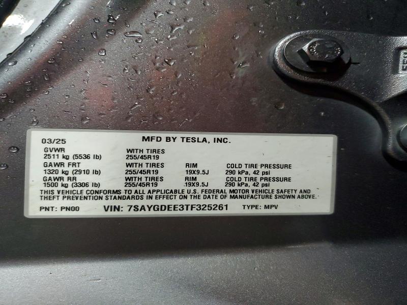 2026 Tesla Model Y მანქანა იყიდება აუქციონზე, vin: 7SAYGDEE3TF325261, აუქციონის ნომერი: 53957696
