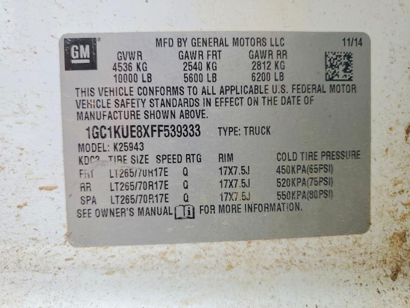 Продаж на аукціоні авто 2015 Chevrolet Silverado, vin: 1GC1KUE8XFF539333, номер лоту: 55767006