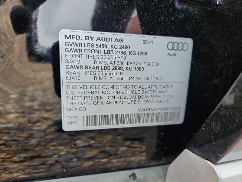 Продажа на аукционе авто 2021 Audi Q5, vin: WA1BAAFY6M2113416, номер лота: 55083906