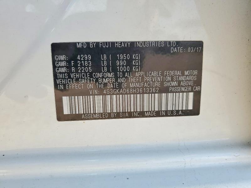 Продаж на аукціоні авто 2017 Subaru Impreza, vin: 4S3GKAD68H3613362, номер лоту: 54692656